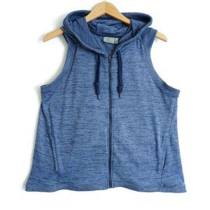 Athleta Womens Blissful Balance Vest Zip Up Hoodie Size Medium Blue 229033